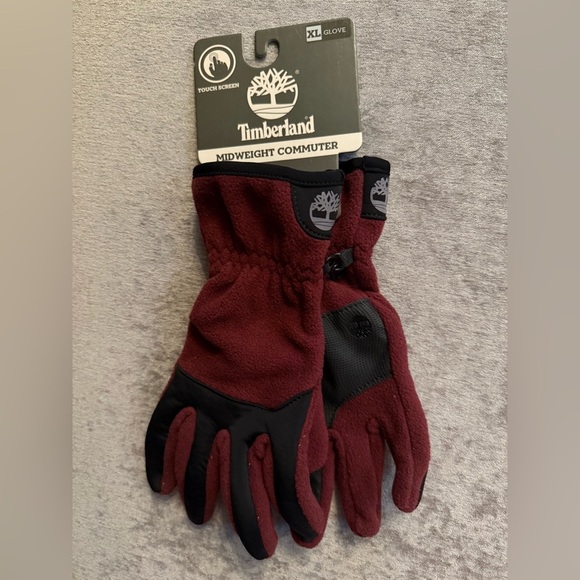 NWT Timberland Men’s Midweight Commuter Gloves, Touch Screen - Red and Black, XL - Picture 1 of 6